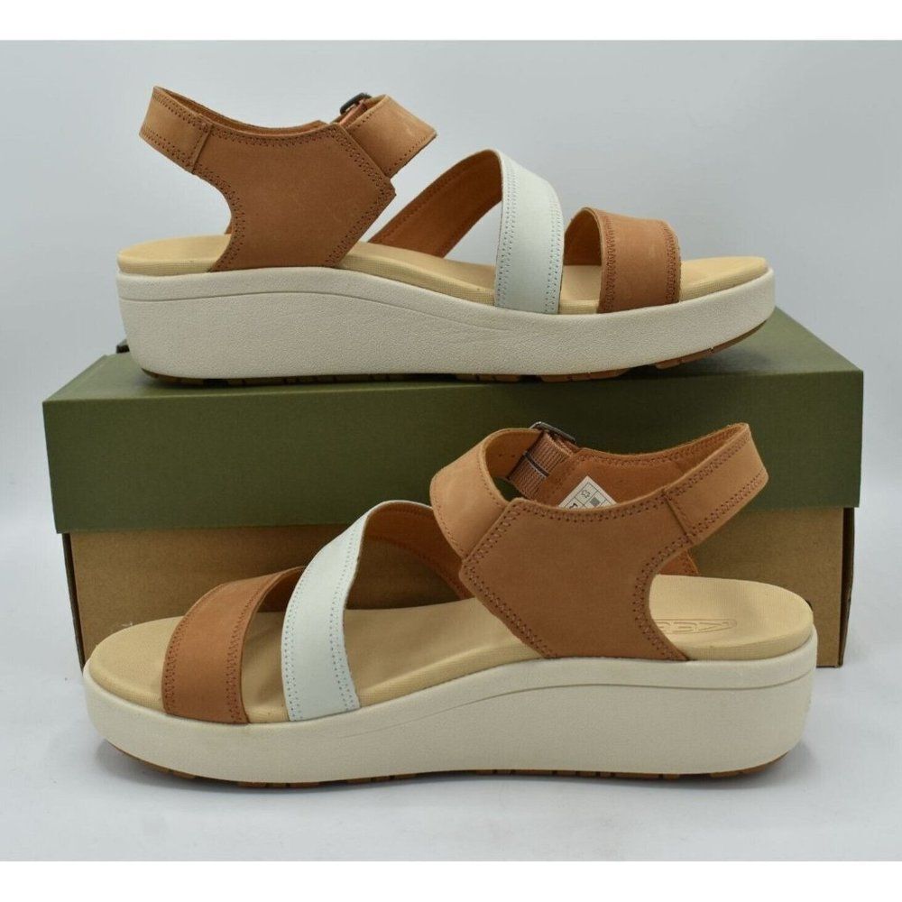 Keen Womens Size 11 Ellecity Natural Leather Backstrap Sandals Shoes - Picture 4 of 12